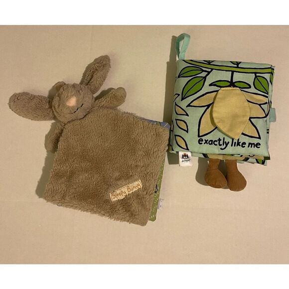 Jellycat 2 Baby Plush Rabbit Cloth Crinkle books - Picture 2 of 4